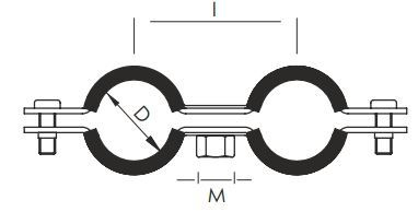Mbajtës tub çeliku EPDM, 1/2"