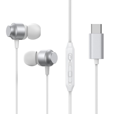 Kufje in ear Joyroom JR-EC06, USB C, me mikro, argjendi
