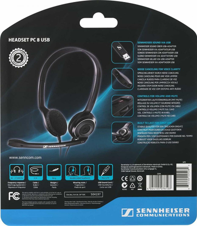 Kufje me mikrofon Sennheiser PC 8 USB, të zeza