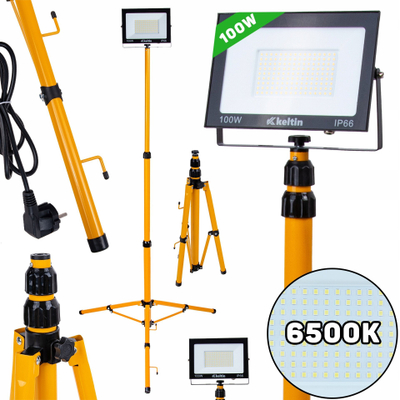 Reflektor pune Keltin, 100W LED, 6500K, me këmbë, 230V