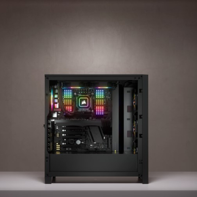 Kasë Corsair iCUE 4000X RGB Midi Tower, e zezë