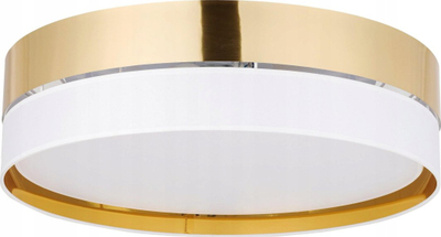 Plafonierë tavani TK Lighting Hilton 4772, 4xE27, metal tekstil, e bardhë ari