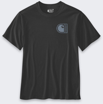 Bluzë Carhartt C Graphic, përzierje pambuku me poliestër, për burra, e zezë blu