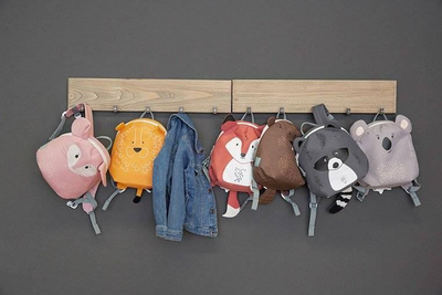 Çantë shpine për kalamaj Lassig Tiny Backpack About Friends Chinchilla, që s’e kap uji, për kalamaj 2+ vjeç, gri