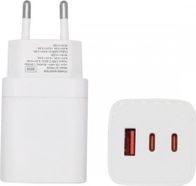 Karikues muror EXTRA DIGITAL GaN 65W, 2x USB Type C, USB Type A, i bardhë