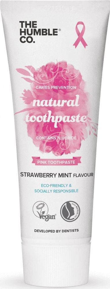 Паста за заби Humble Brush Pink Ribbon Edition, со флуор, 75 ml, розова