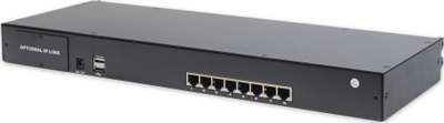 KVM switch Digitus Modular Cat.5, 8 porta, për rack, i zi