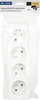 Shpërndarës elektrik Power Strip Splitter, 4 dalje, me tokëzim, i bardhë