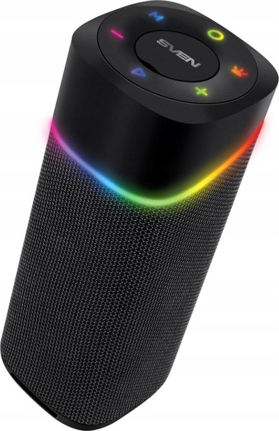 Altoparlant portativ Sven PS-155, Bluetooth, ndriçim LED RGB, i zi