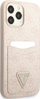 Kllëf telefoni Guess 4G Triangle Logo për iPhone 13 Pro / 13 6.1", me xhepa për karta, rozë