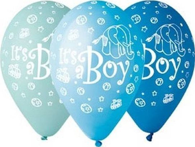 Balona latex Gemar It’s a Boy, për helium, set me 5 copë, blu