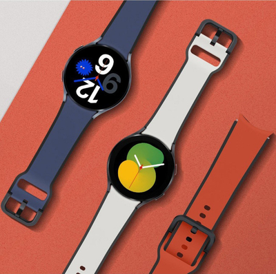 Byzylyk sportiv Samsung Two-tone Sport Band për Galaxy Watch 4 5 5 Pro, 20mm, M L, sandy