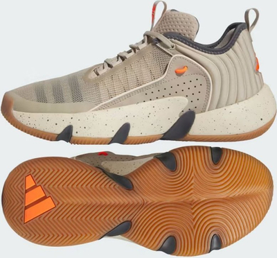 Atlete basketbolli Adidas Trae Unlimited IE9358, me rrjetë që merr frymë, taban gome, bezhë