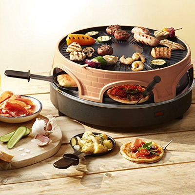 Furra për pica Emerio PIZZARETTE PO-113255.4, 3 në 1, për 6 persona, terrakote portokalli