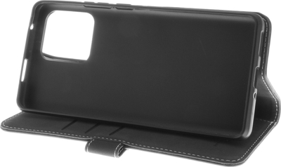 Këllëf telefoni Insmat Flip Cover për Motorola Edge 40 Pro, lëkurë natyrale, me kapak e ndarje kartash, i zi
