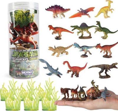 Set lodrash Woopie Dinosaurë XXL, 18 figura, me enë plastike, shumëngjyrësh