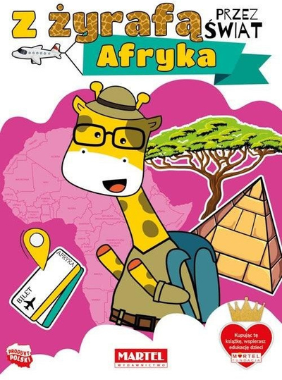 Libër ngjyrosës edukativ With a Giraffe Through the World Africa, për fëmijë, shumëngjyrësh