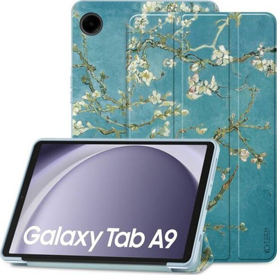 Mbrojtëse tableti Tech-Protect SmartCase për Samsung Galaxy Tab A9 8.7", me auto sleep wake, ngjyrë blu me lule