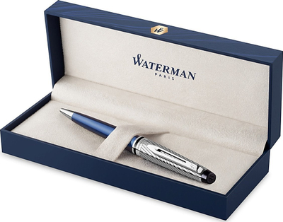 Stilolaps Waterman Expert Deluxe Twist Ballpoint, majë M, bojë blu, metalik blu
