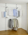 Sistem garderobe Herkules Flex, i rregullueshëm 116-190 cm, montim me tension, i bardhë
