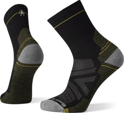 Çorape burrash Smartwool Performance Hike Light Cushion Mid Crew, merino, për hiking, të zeza