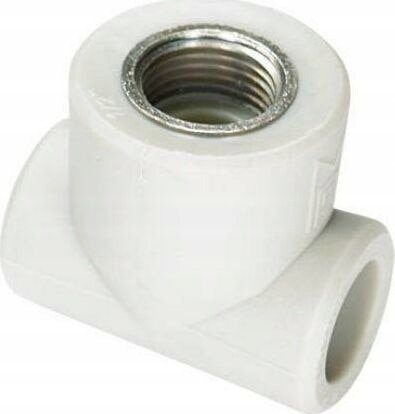 Tee PPR femër 20mm x 1/2", plastike, gri