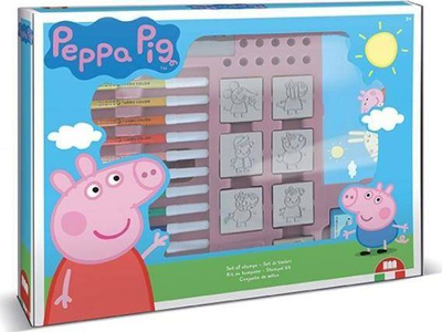 Set stampash Multiprint Peppa Pig Dante Stamps Maxi Box 4875, me vula dhe markerë, shumëngjyrësh