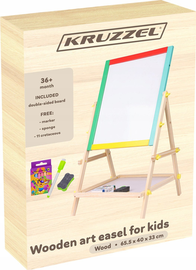 Tabla druri dyanshme Kruzzel 23546, faqe me shkumës, faqe dry erase, natyrale