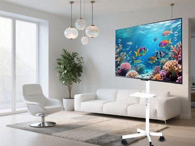 Stativ televizori Gembird TV Floor Stand, 32"-55", me rrota, i zi