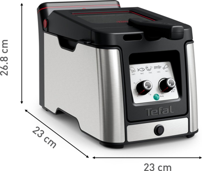 Fritezë elektrike Tefal Clear Duo FR600D, 3.5L, 2000W, inox i zi