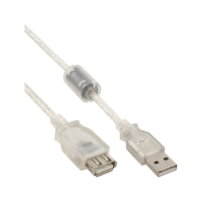 Kabllo USB InLine 34617Q, USB A në USB A, 1.8 m, transparente