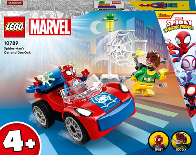 Set lodër LEGO Spider-Man me makinë dhe Doc Ock, figurina, për kalamaj, shumëngjyrësh