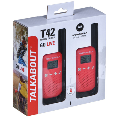 Radio lidhje Motorola TLKR T42, 16 kanale, me bateri AAA, e kuqe