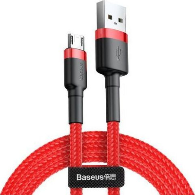 Kabllo USB Baseus CAMKLF C09, USB A në microUSB, 2 m, e kuqe e zezë