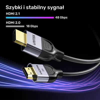 Kabllo HDMI Unitek 2.1, 1.5m, 8K 60Hz, e zezë