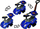 Makinë lodër Lean Cars Mega Car 3in1, ride-on me dorezë shtytëse, blu