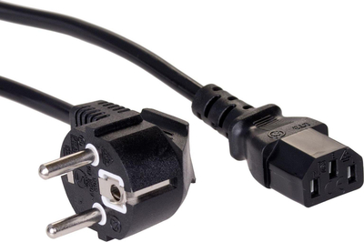 Кабел за струја Аkyga IEC C13 CEE 7/7, 230V 50Hz, 1.5m, црн