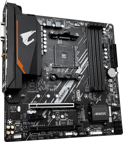Pllakë amë Gigabyte B550M AORUS ELITE AX, AMD B550, Socket AM4, 4 slota RAM, Bluetooth, Wi‑Fi 6, Micro ATX