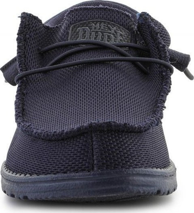 Këpucë slip on Hey Dude Wally Funk Mono për burra, material tekstil, shollë e lehtë, blu navy