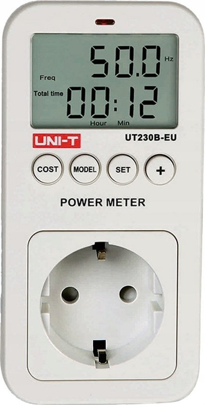 Мерач на енергија UNI-T UT230B-EU, LCD екран, мерење трошоци, бел
