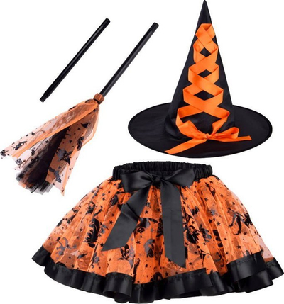 Карневалски костум ZA Toys Witch Broom ZA4806, за деца 3 6 години, вештерка, шарен