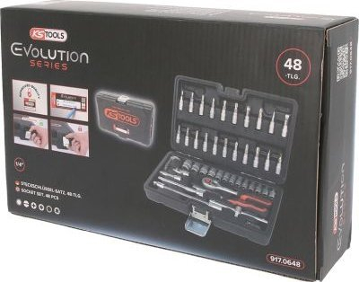 Set çelësash KS Tools 917.0648, 1/4", 48 copë, në valixhe plastike