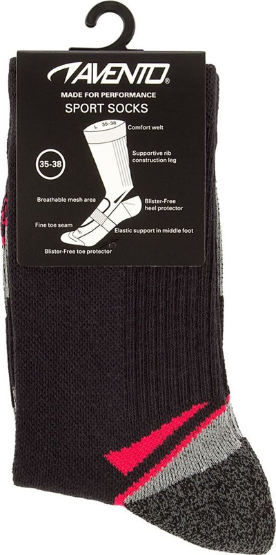 Çorape sporti Avento për goca, set me 2 palë, nr. 39/42, gri me fuchsia