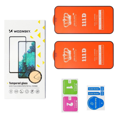 Заштитно стакло Wozinsky Full Glue за Xiaomi Poco M7 Poco X7 Pro, 2 парчиња, калено стакло, црна рамка