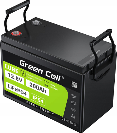 Bateri LiFePO4 Green Cell GC200, 200Ah 12.8V, me BMS t’u futur brenda