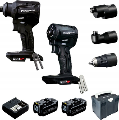 Set mjetesh Panasonic PAEYC901LJ2G, 18V, 2x 5.0Ah, me valixhe transporti