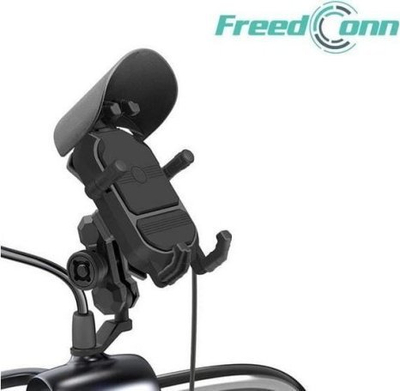 Mbajtëse telefoni për motor FreedConn MC29, karikim wireless 15W, IP65, e zezë