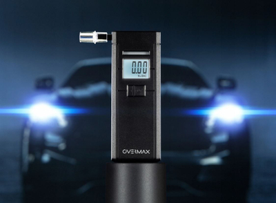 Alkoolmetër Overmax AD-05 portabël, me ekran me dritë, i zi