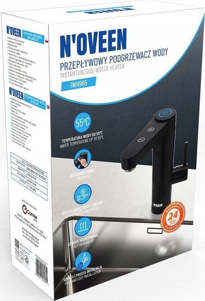 Ngrohës uji Noveen IWH965, 3600W, çelik inox, i zi