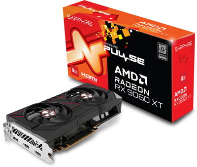Kартичка графичка Sapphire AMD Radeon RX 9060 XT Pulse, 8GB GDDR6, PCIe 5.0, црна